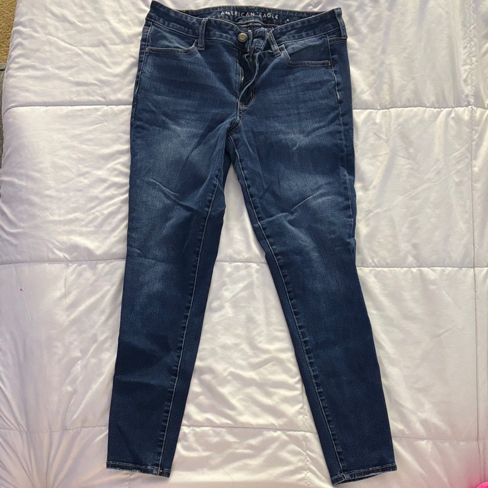 American Eagle Outfitters Women's Dark Blue Skinny Jeans